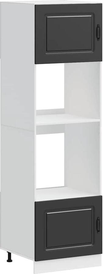 VidaXL Ovenkasten 2 st Kalmar bewerkt hout zwart