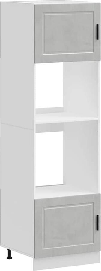 VidaXL Ovenkasten 2 st Porto bewerkt hout betongrijs