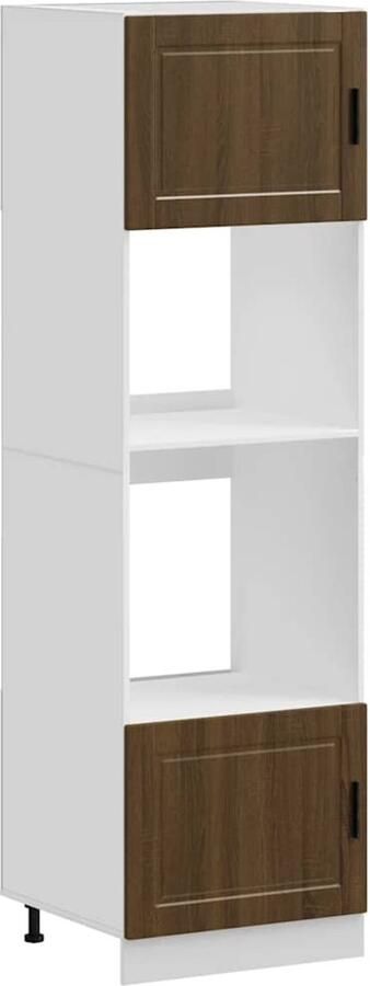 VidaXL Ovenkasten 2 st Porto bewerkt hout bruin eikenkleur