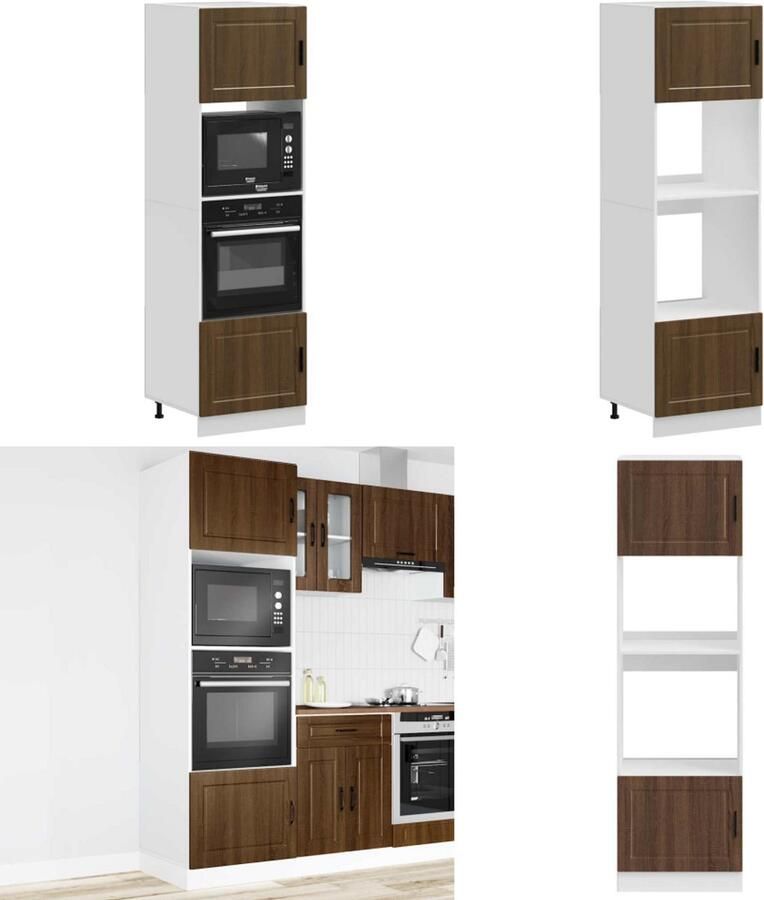 VidaXL Ovenkasten 2 st Porto bewerkt hout bruin eikenkleur Ovenkast Ovenkasten Oveneenheid Keukenoveneenheid