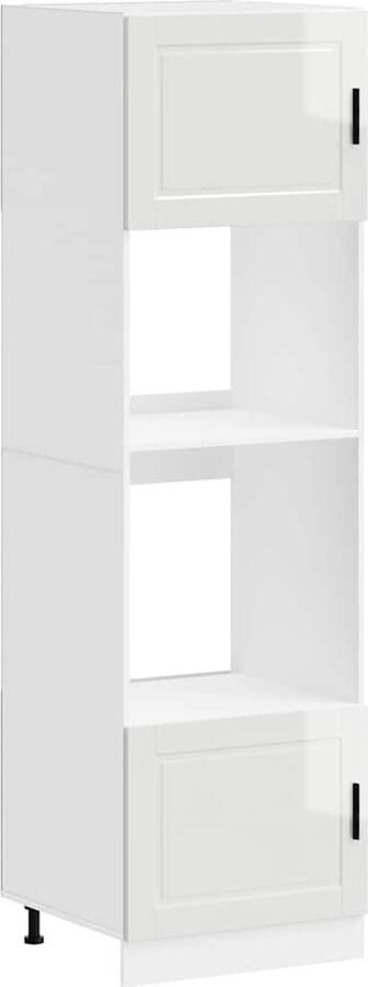 VidaXL Ovenkasten 2 st Porto bewerkt hout glanzend wit