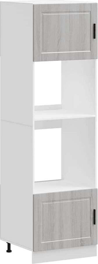 VidaXL Ovenkasten Set van 2 Porto Grijs Sonoma Eiken