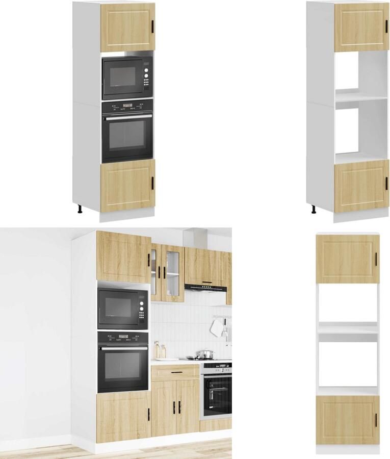 VidaXL Ovenkasten 2 st Porto bewerkt hout sonoma eikenkleurig Ovenkast Ovenkasten Oveneenheid Keukenoveneenheid