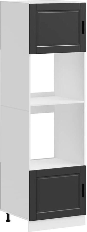 VidaXL Ovenkasten 2 st Porto bewerkt hout zwart