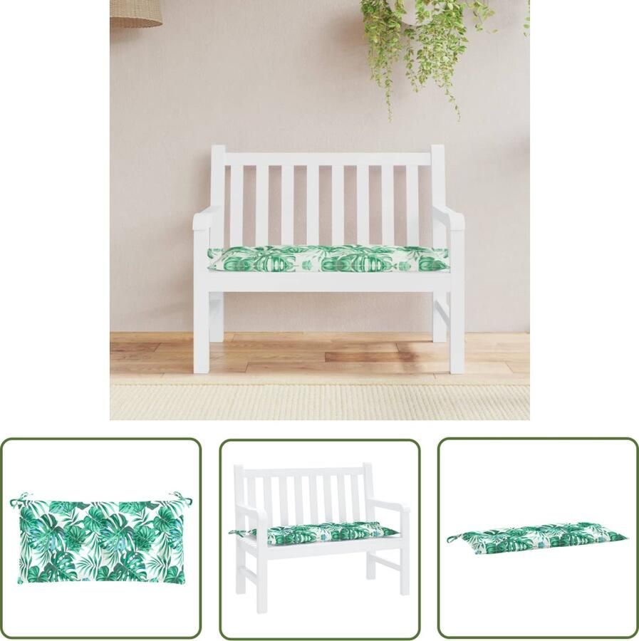 The Living Store Oxford Tuinbankkussen 100 x 50 x 7 cm Waterafstotend Tuinbankkussen Oxford Stof Waterafstotend Groen Tuinset