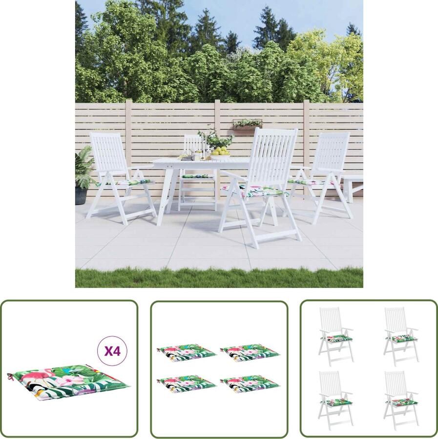 The Living Store Oxford Stoelkussens 40 x 40 x 3 cm Duurzaam en Anti-slip Zachte Vulling Waterafstotend Tuinstoel Kussentje Oxford Stof Buitentoepassing Waterdicht Antislip
