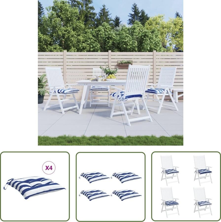 The Living Store Tuinstoelkussens 50x50x7 cm Oxford stof PP holle vezel Waterafstotend Tuinstoel Kussentjes Oxford Stof Waterdicht Outdoor Kussens Balkon Kussens