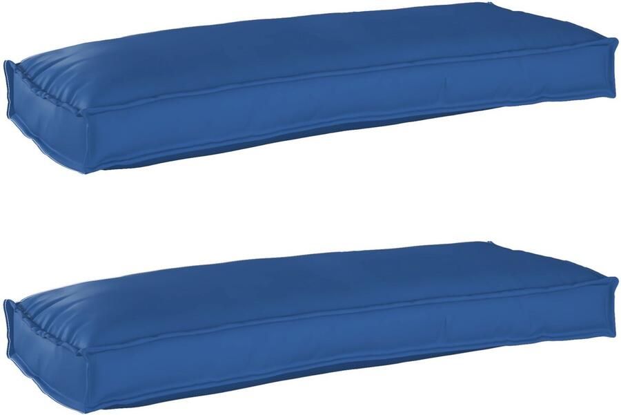 VidaXL Palletkussens voor Bank 2 stuks in Koninklijk Blauw 100 x 40 x 8 cm Oxford Stof - Foto 2