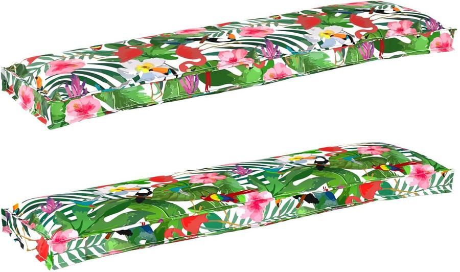 VidaXL Palletkussens voor Bank 2 Stuks Tropisch Jungle 150 x 40 x 8 cm Oxford Stof