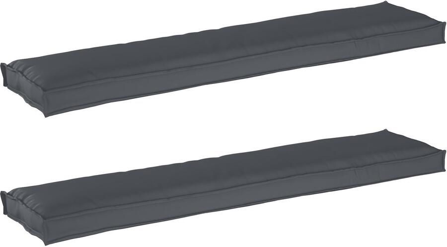 VidaXL Ligbedkussens voor Bank 2 Stuks Antraciet 180 x 40 x 8 cm Oxford Stof