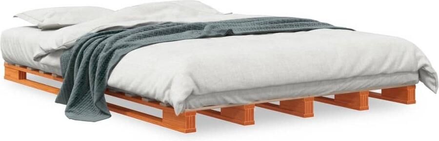 VidaXL -Palletbed-massief-grenenhout-wasbruin-140x200-cm - Foto 2