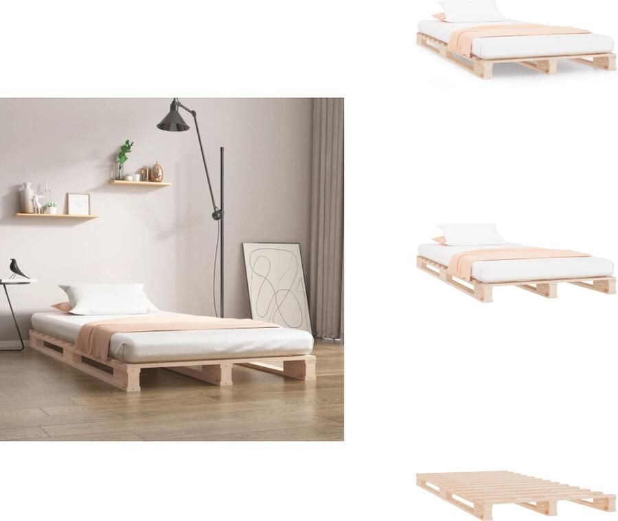 VidaXL Palletbed Palletbedden Bed Slaapkamermeubel Palletbed massief grenenhout 100x200 cm