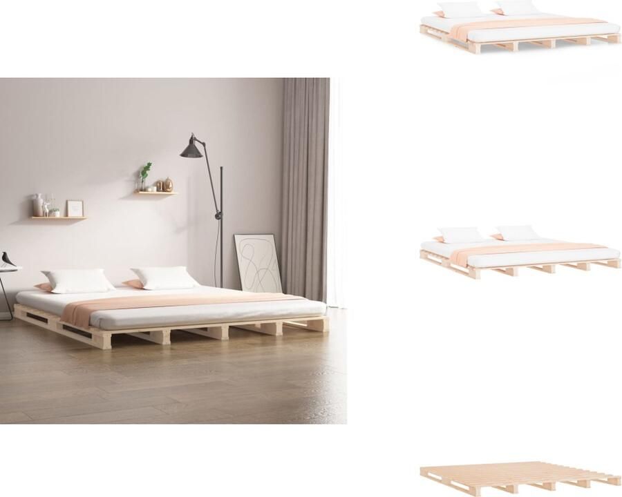 VidaXL Palletbed Palletbedden Bed Slaapkamermeubel Palletbed massief grenenhout 200x200 cm