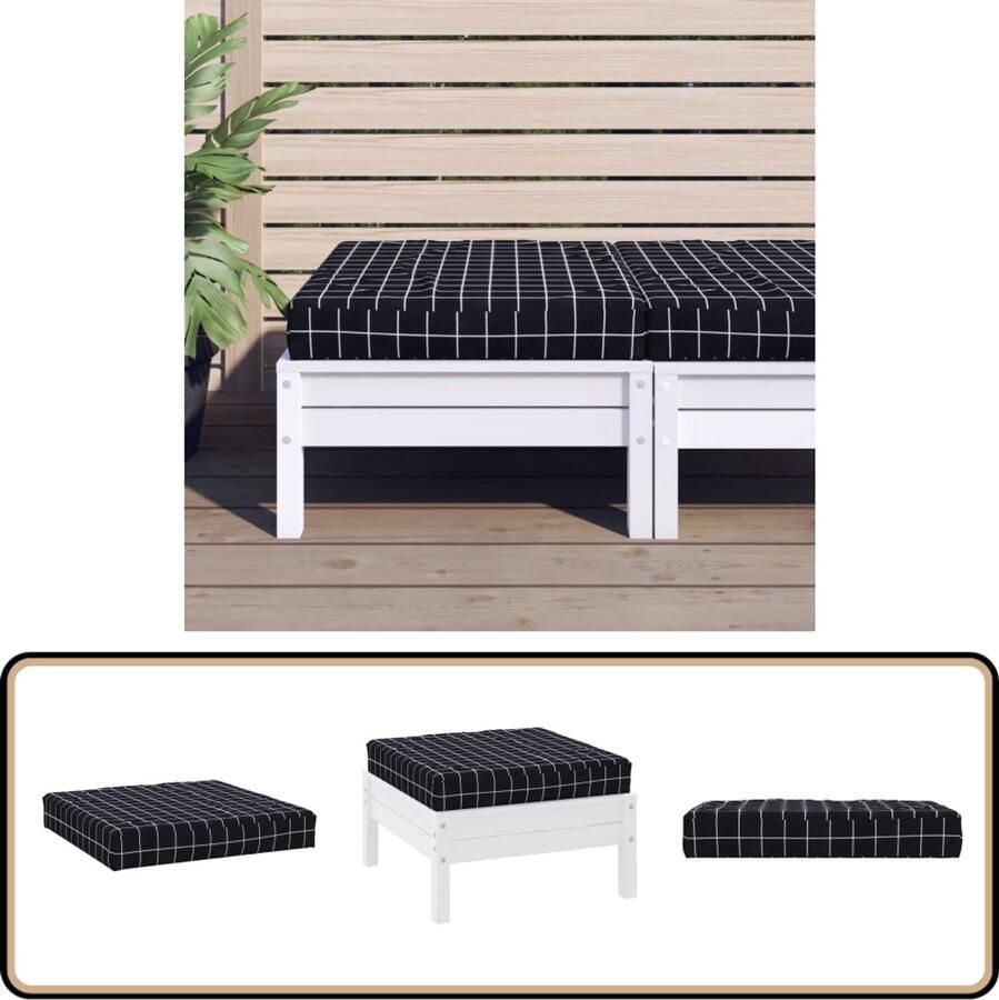 VidaXL Palletkussen 60x60x8 cm Oxford Stof Zwart Palletkussentje Buitentuintjeset Lounge Set Tuinkussen Zitzak Outdoordecoratie Patio Meubilair Garden Furniture