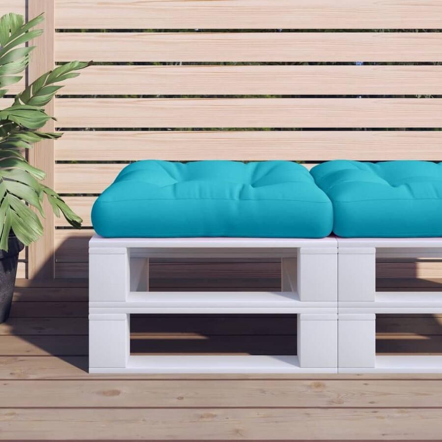 VidaXL Palletkussen 60x61 5x10 cm Turquoise Palletkussen Kussen Buitendecoratie Tuinstoel Terrasdecoratie Lounge Relaxen - Foto 2
