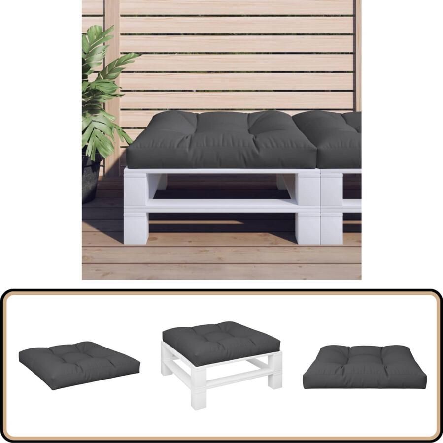 VidaXL Palletkussen 70x70x12 cm Zwart Polyester Tuinstoel Kussen Palletkussen Tuinkussen Outdoor Kussen Zitzak