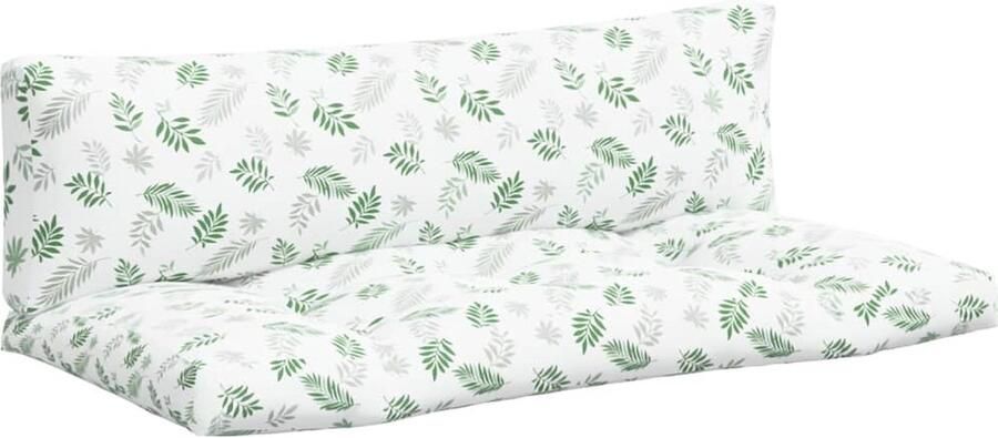 VidaXL Palletkussens 2-delig met bladpatroon Palletkussens Tuincushions Outdoor Meubelen Lounge Set Patio Furniture Blader Patroon Groene Kussens Relaxfauteuil - Foto 2