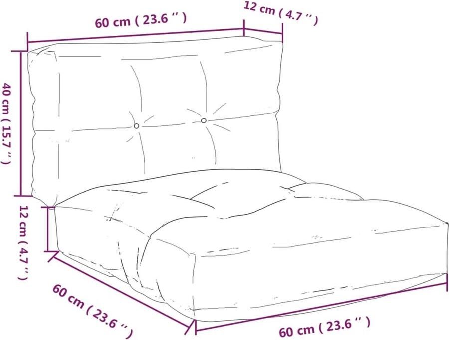 VidaXL Palletkussens 2-delig Roze Waterafstotend Palletkussens Buitenkussens Tuinkussens Balkon Kussens Lounge Kussens Zithoek Kussens Rozekleur