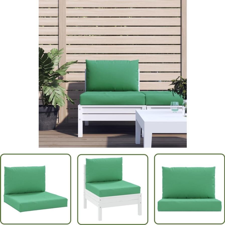 VidaXL Palletkussens 2 st Groen Waterafstotend Palletkussens Buitenkussens Tuinkussens Balkon Kussens Lounge Kussens Zithoek Kussens Garden Furniture Cushions
