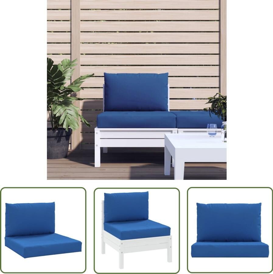 VidaXL Palletkussens 2 stuks Oxford stof Blauw Palletkussens Outdoor Meubilair Tuinkussens Balkondecoratie Lounge Set Zit Comfort Relax