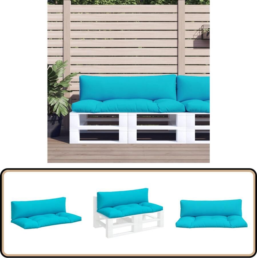 VidaXL Palletkussens 2 stuks Oxford stof Turquoise Palletkussens Tuin Kussens Buitendecoratie Lounge Set Balkon Meubilair Terrasdecoratie Outdoor Living