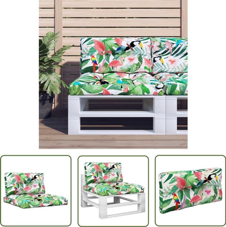 VidaXL Palletkussens 2 stuks Waterafstotend Multikleur Palletkussens Outdoor Meubilair Tuinkussens Balkondecoratie Patio Accessoires Lounge Set Zithoek Comfort