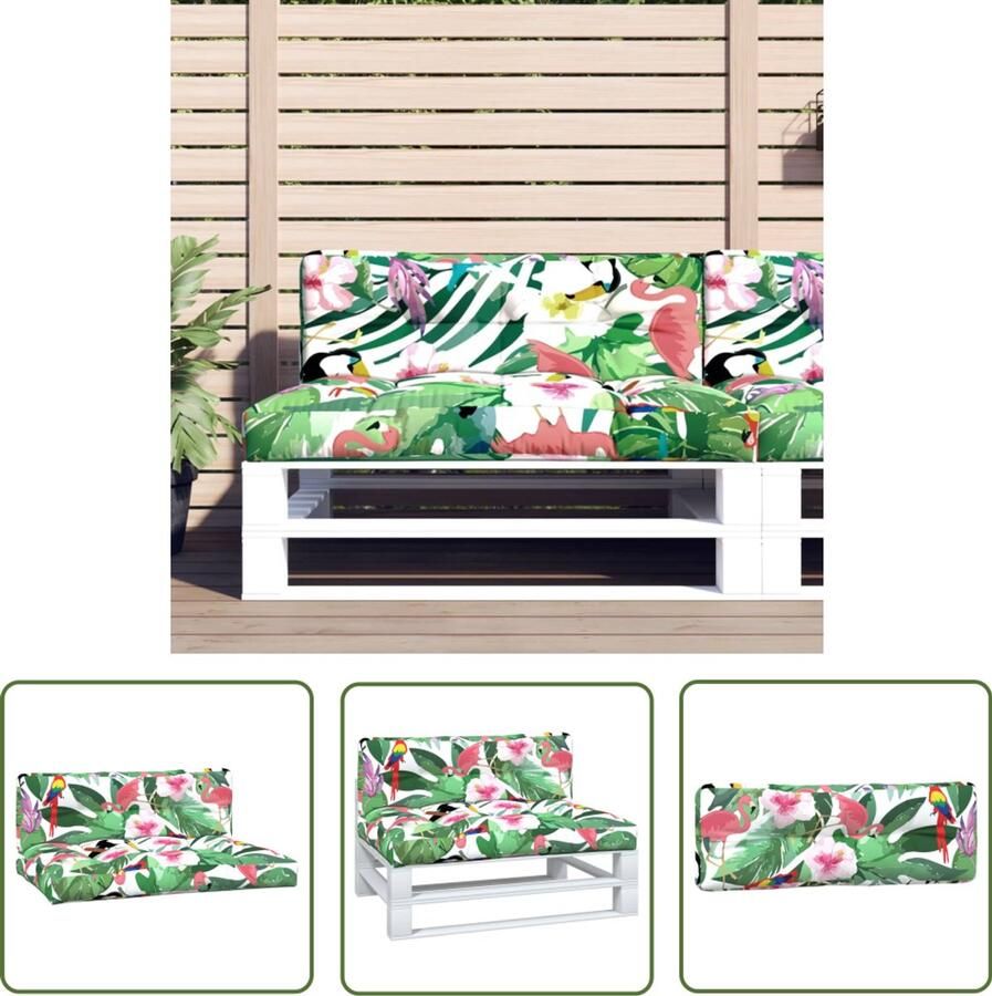 VidaXL Palletkussens 2 stuks Waterafstotend Palletkussens Outdoor Meubilair Tuinkussens Balkondecoratie Lounge Set