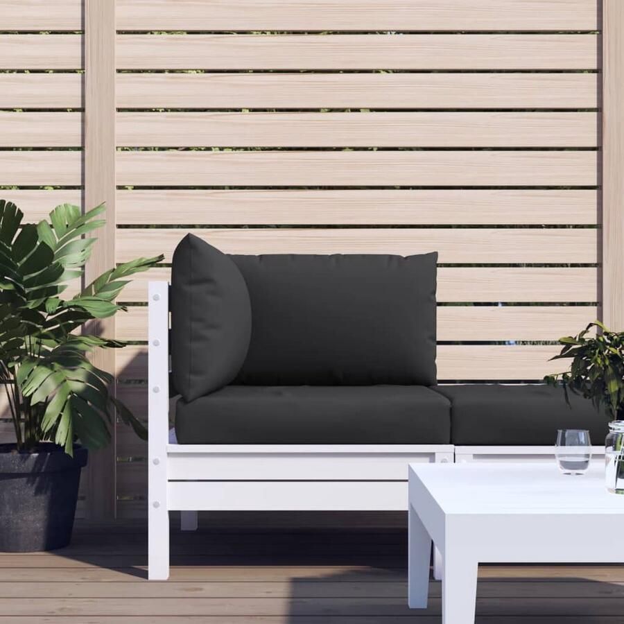 VidaXL Palletkussens 3-delig Oxford zwart Palletkussens Outdoor Kussens Tuinkussens Balkon Kussens Lounge Kussens Zitzakken Relax Kussens Zwarte Kussens Oxford Stof - Foto 2