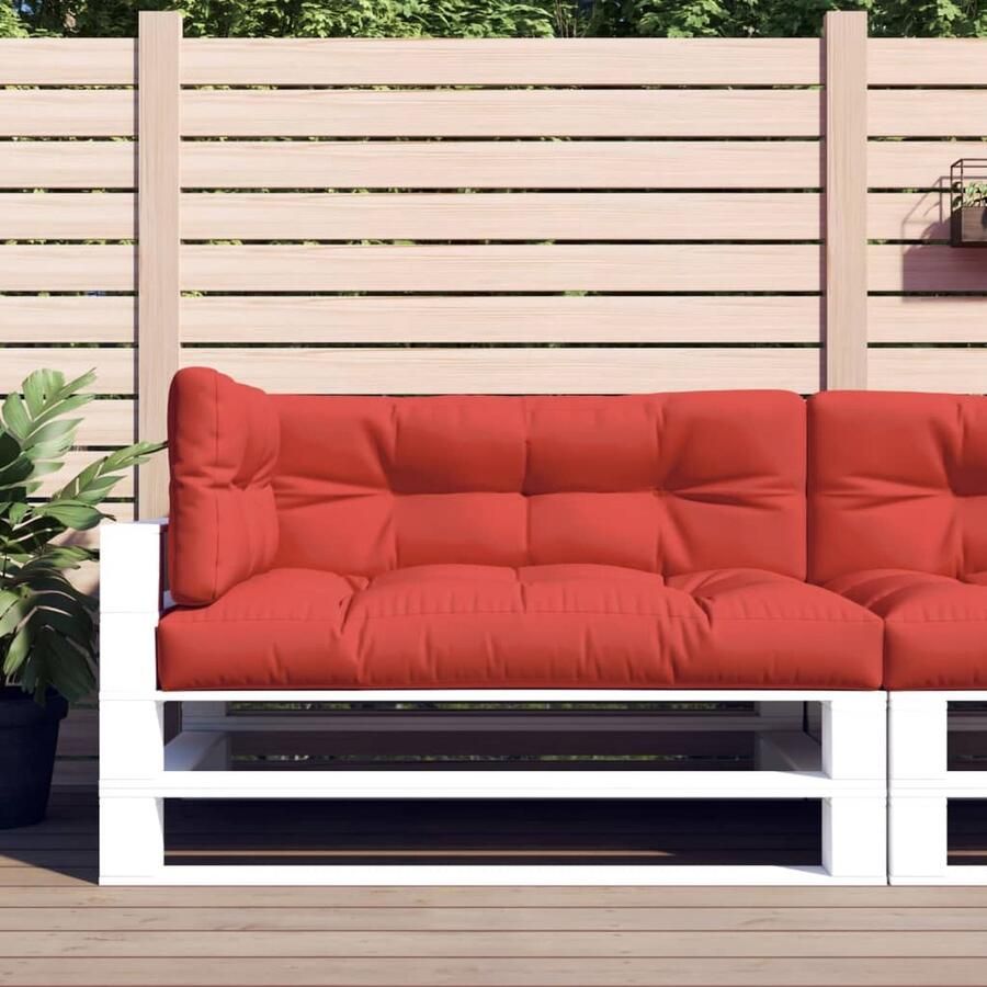 VidaXL Palletkussens 3-delig Rood Comfort & Stijl Palletkussens Tuinmeubilair Outdoor Meubilering Lounge Set Relaxset Patio Furniture Zomerdecoratie Rode Kussens - Foto 2
