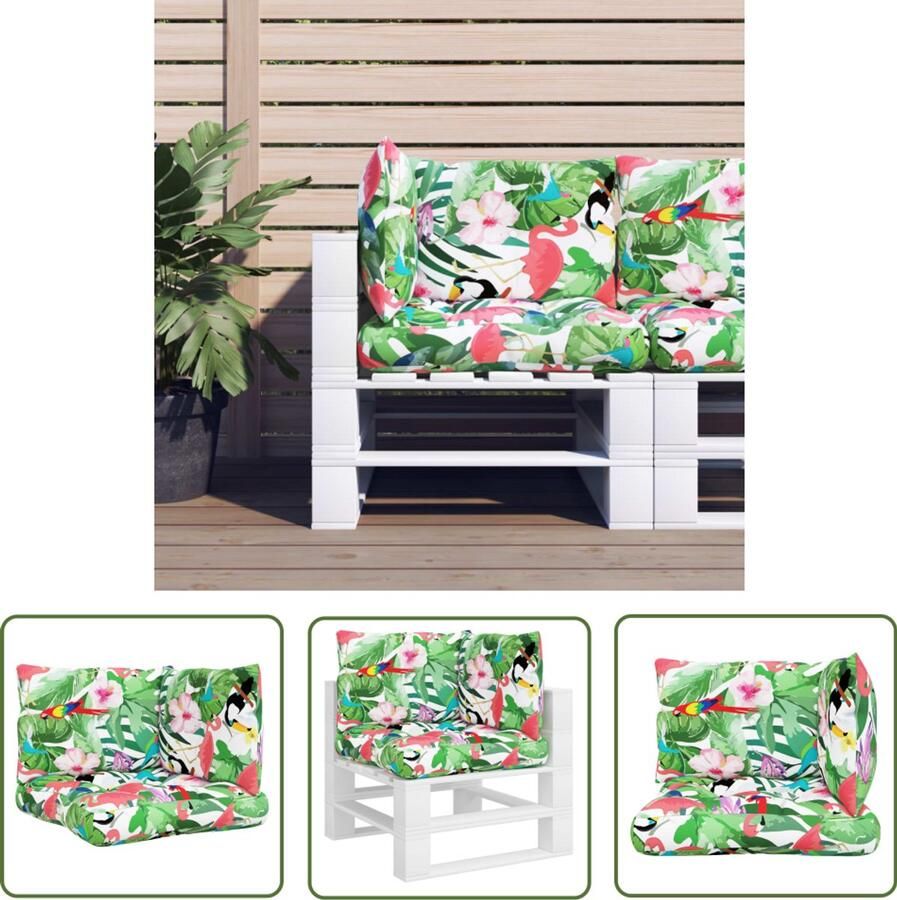 VidaXL Palletkussens 3 stuks Oxford Stof Multikleur Palletkussens Tuin Kussens Buitendecoratie Lounge Set Outdoor Meubilair Balkondecoratie