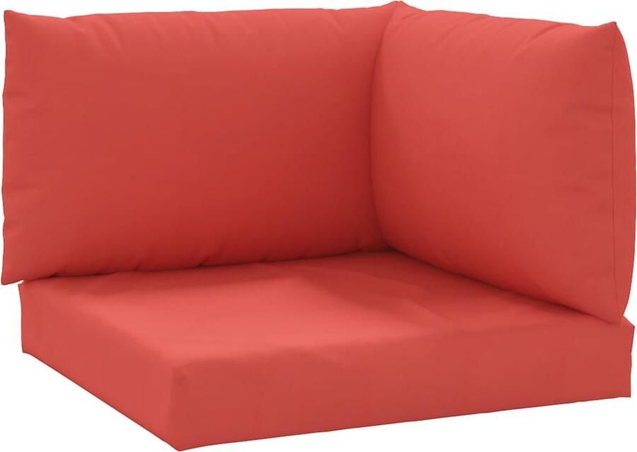 VidaXL Palletkussens 3 stuks Rood Waterafstotend Palletkussens Outdoor Meubilair Tuinkussens Balkondecoratie Lounge Set Zit Comfort Roode Kussens - Foto 2