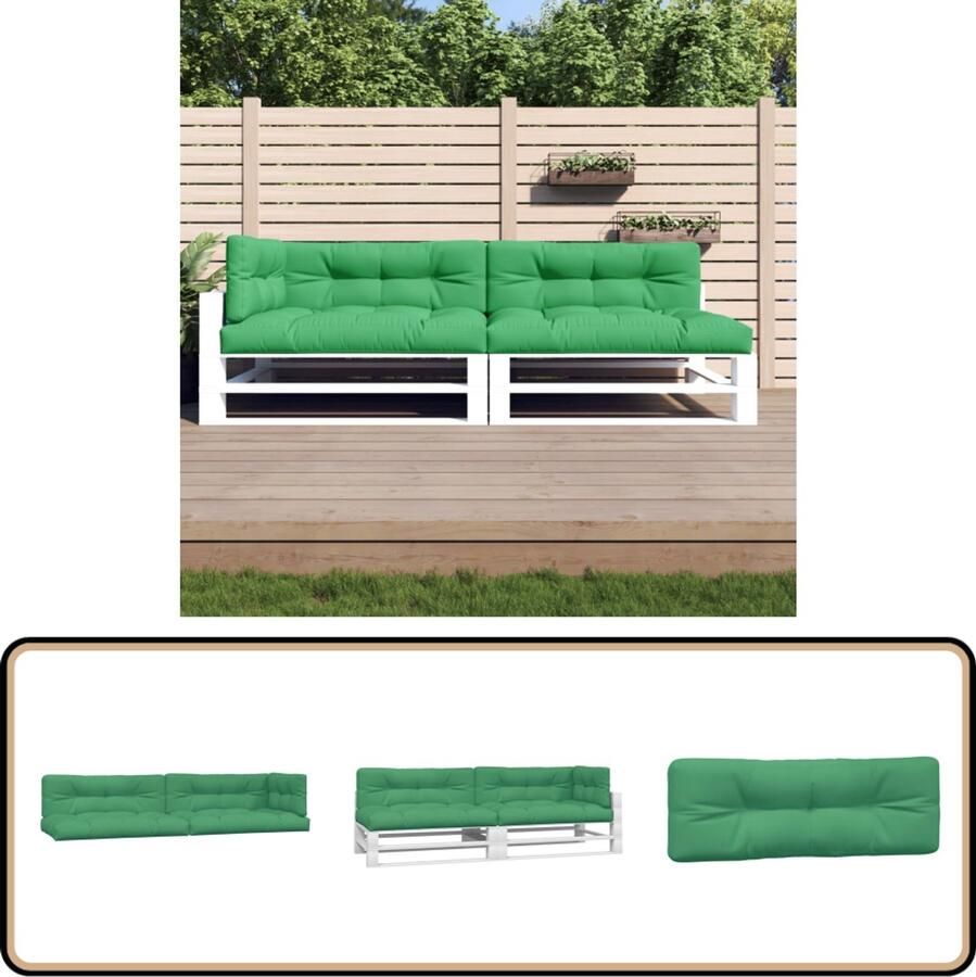 VidaXL Palletkussens 5-delig Groen Waterafstotend Palletkussens Tuinkussens Buitenkussens Lounge Kussens Zithoek Kussens Patio Kussens Relax Kussens Groen