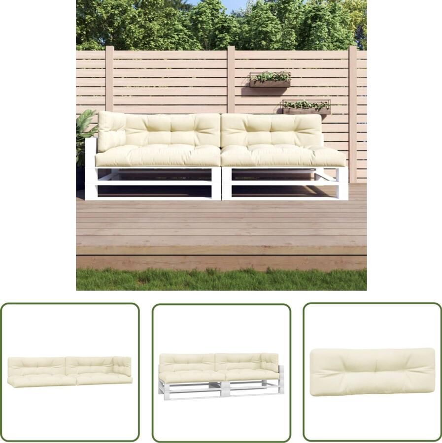 VidaXL Palletkussens 5 stuks Crème Waterafstotend Palletkussens Buitenkussens Comfort Patio Meubilair Tuinkussens Balkondecoratie Lounge Set