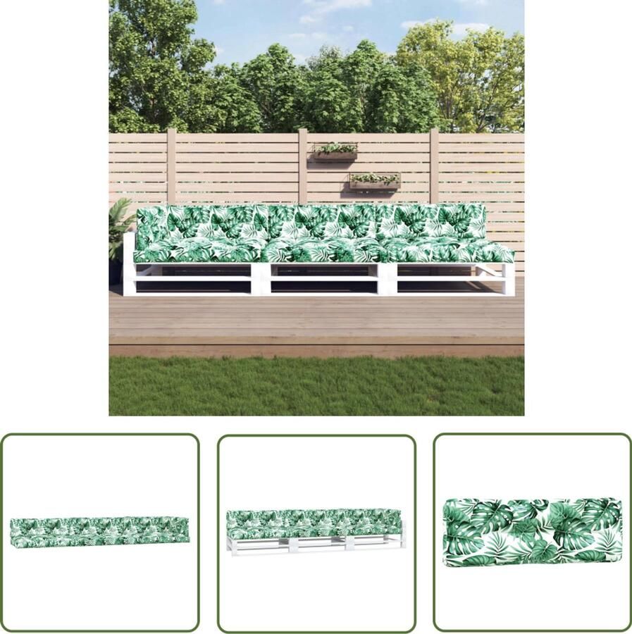 VidaXL Palletkussens 7-delig Bladpatroon Waterafstotend Palletkussens Buitenkussens Tuinkussens Lounge Kussens Balkon Kussens Zitzakken
