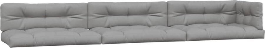 VidaXL Palletkussens 7-delig Stof Grijs Palletkussens Buitenkussens Tuinkussens Lounge Set Balkon Meubilair Patioset Zithoek - Foto 2