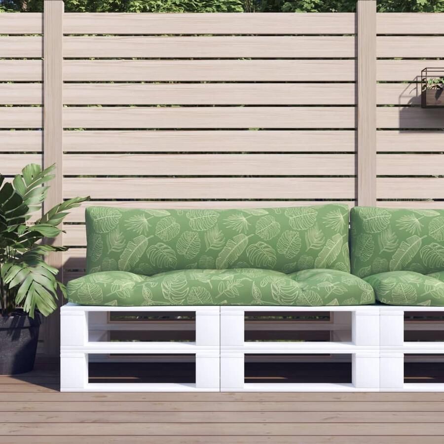 VidaXL Palletkussens Bladpatroon Waterafstotend Palletkussens Kussens Buitendecoratie Tuindecoratie Tuinstoelen Lounge Set Relaxstoel Outdoor Meubilair Patioset - Foto 2