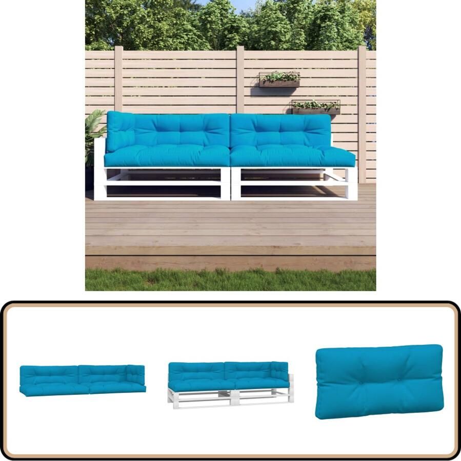 VidaXL Palletkussens Blauw Set van 5 Waterafstotend Palletkussens Outdoor Meubilair Tuinkussens Balkondecoratie Lounge Set