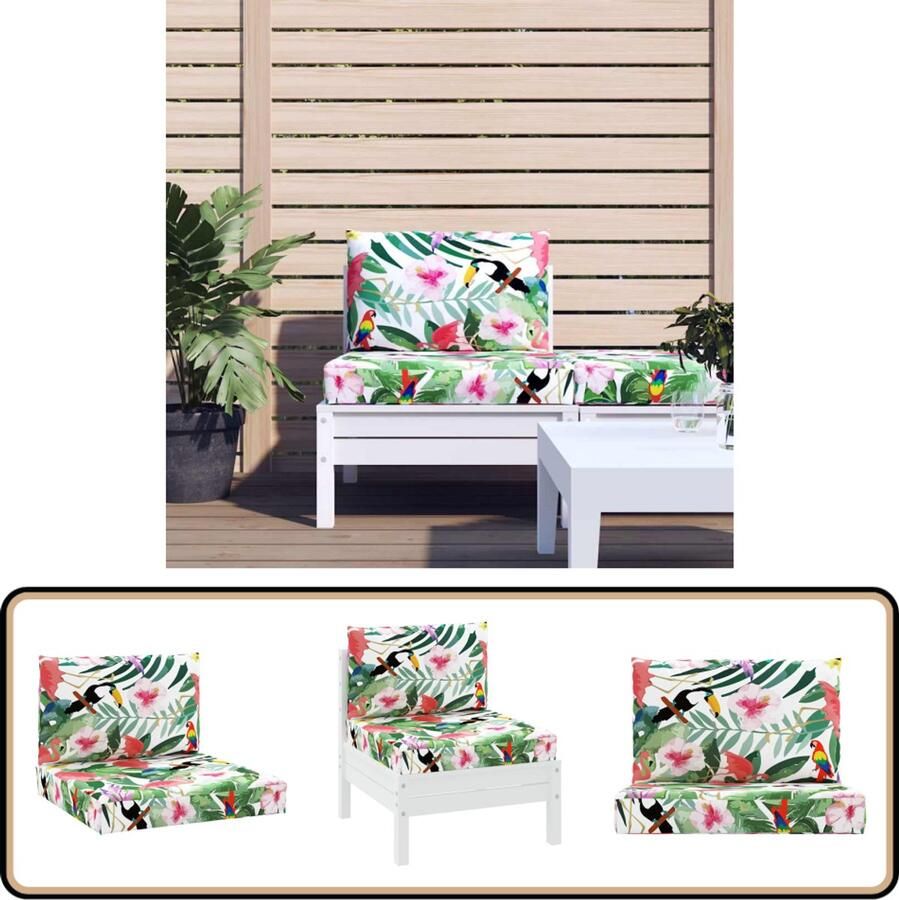 VidaXL Palletkussens Oxford Stof Multicolor 2 stuks Palletkussens Outdoor Meubilair Tuinkussens Balkondecoratie Lounge Set