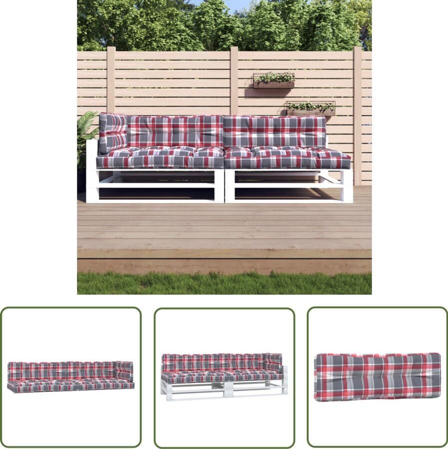 VidaXL Palletkussens Rood 5-delig Palletkussens Outdoor Meubilair Tuinkussens Balkondecoratie Zit Comfort Patio Set Lounge Set Garden Furniture