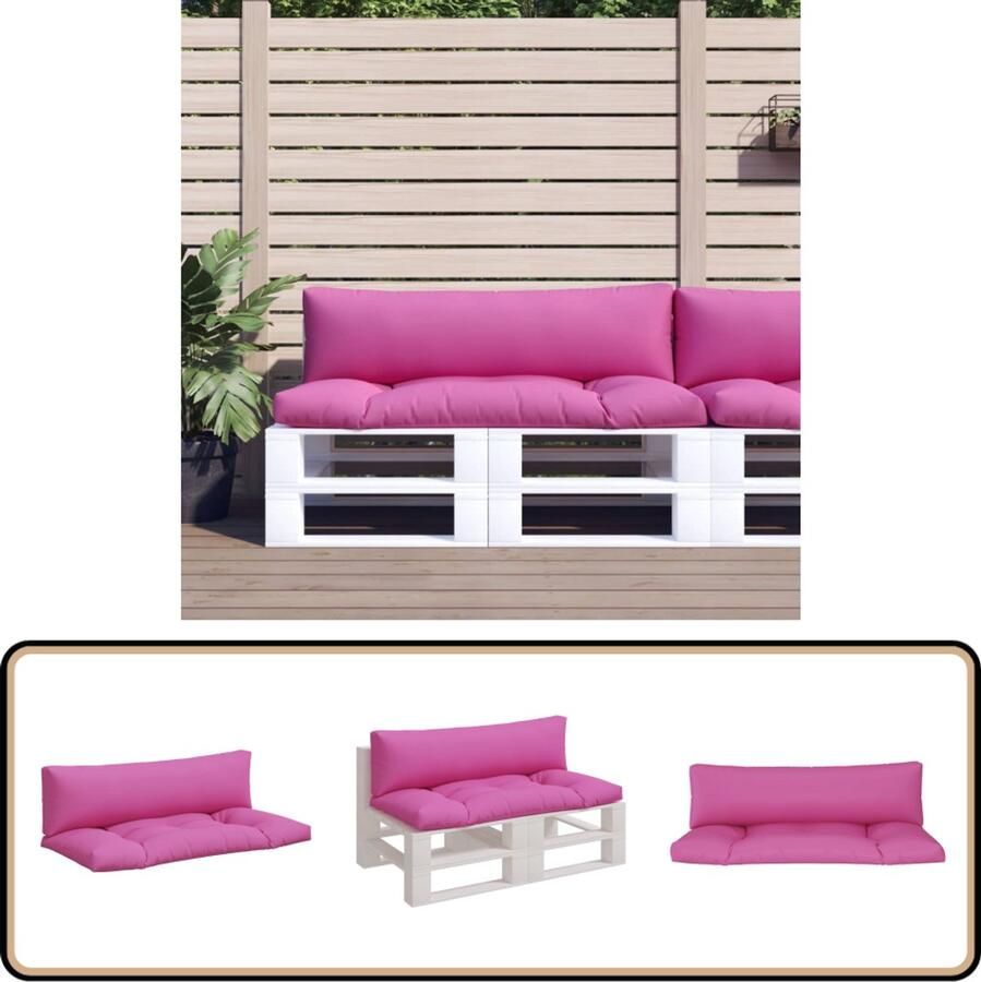 VidaXL Palletkussens roze Comfort & Stijl Palletkussens Outdoor Meubilair Tuinkussens Balkondecoratie Lounge Set Garden Furniture Rozekleur
