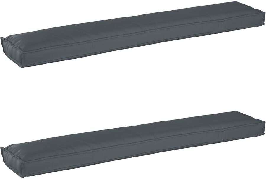 VidaXL Ligbed Kussens voor Banken 2 stuks Antraciet 200x40x8 cm Oxford Stof