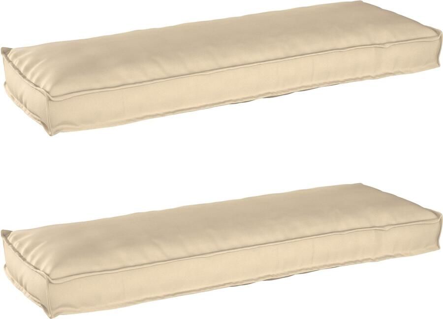 VidaXL Palletkussens voor Bank 2 Stuks Beige 120 x 40 x 8 cm Oxford Stof