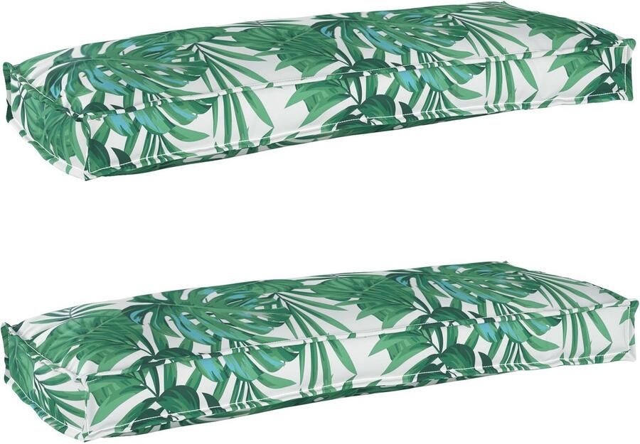 VidaXL Palletkussens voor bank 2 stuks Bloemenpatroon 100x40x8 cm Oxford stof - Foto 2