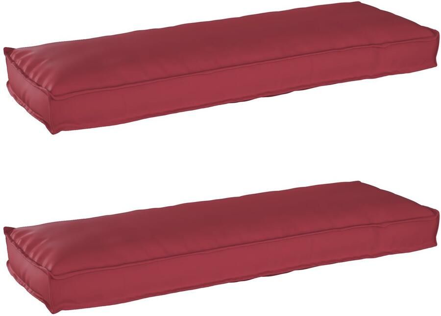 VidaXL Ligbedkussens voor Bank 2 stuks Bordeauxrood 120x40x8 cm Oxford Stof