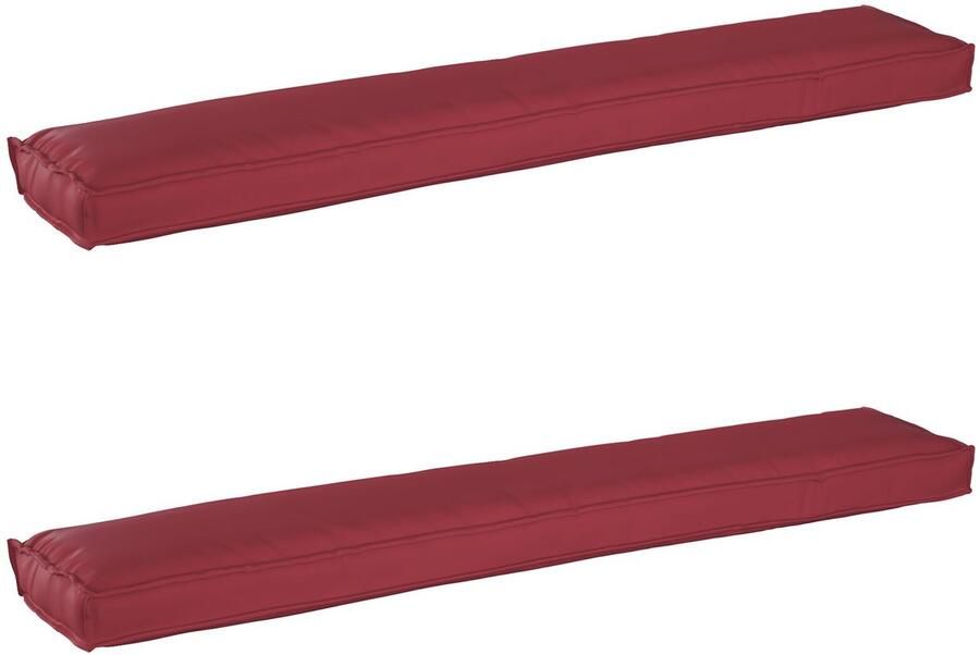 VidaXL Palletkussens voor bank 2 stuks Bordeauxrood 200x40x8 cm Oxford stof - Foto 2