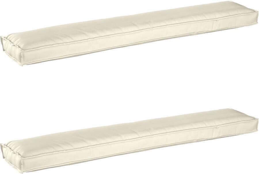 VidaXL Palletkussens voor op een Bank Set van 2 st Crème 200x40x8 cm Oxford Stof