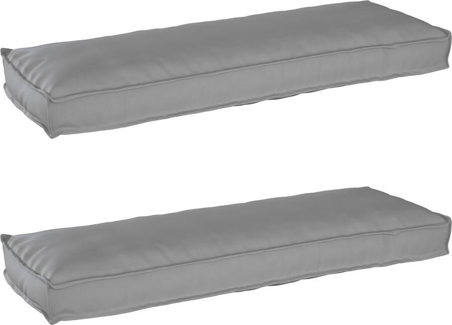 VidaXL Ligbedkussens voor Bank 2 stuks Grijs 120x40x8 cm Oxford Stof