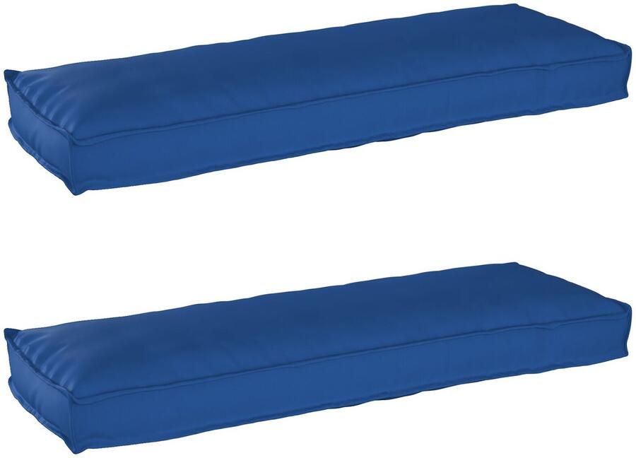 VidaXL Palletkussens voor bank 2 stuks in Koninklijk Blauw 120 x 40 x 8 cm. Gemaakt van Oxford stof - Foto 2
