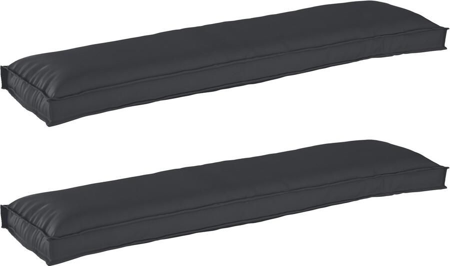 VidaXL Palletkussens voor Bank 2 Stuks Zwart 150 x 40 x 8 cm Oxford Stof