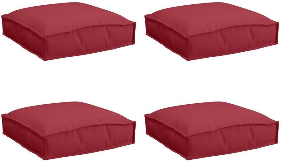 VidaXL Palletkussens voor Zithoek 4 stuks Wijnrood 40x40x8 cm Oxford Stof - Foto 2